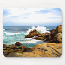 Waves Crashing on Rocky Shore