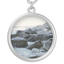 Waves Hitting Large Rocks on the Shore Pendants