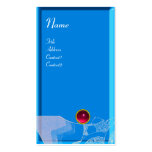 WAVES RUBY MONOGRAM,pink red  blue white Business Card
