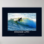 Waves Surfboard-rider Surfing Motivational Art posters