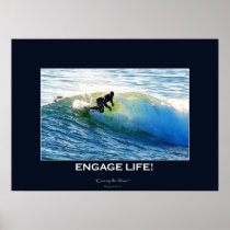 Waves Surfboard-rider Surfing Motivational Art Poster