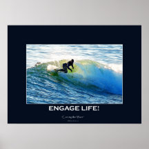 Waves Surfboard-rider Surfing Motivational Art Poster