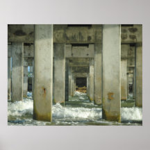 Waves under the overpass posters