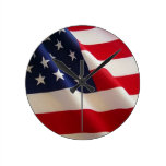 Waving American flag clock