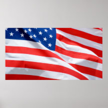 Waving American Flag Posters