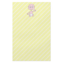 Waving Cute Baby, on yellow stripes. Flyers