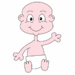 Waving Cute Baby. Photo Sculpture