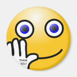 Waving emoticon thank you! fridge magnet