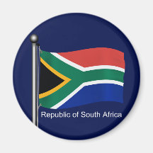 Waving Flag of South Africa Refrigerator Magnet