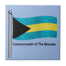 Waving Flag of the Bahamas Ceramic Tile
