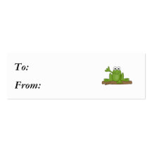 waving froggy frog business card templates