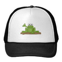 waving froggy frog mesh hat