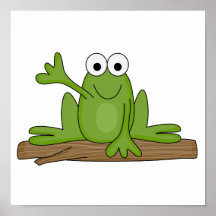 waving froggy frog posters