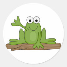 waving froggy frog sticker