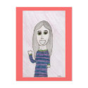 waving girl postcards