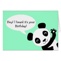 Waving Panda Birthday card