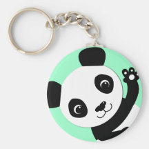 Waving Panda Key Chains