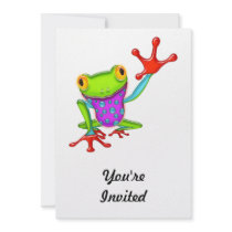 Waving Poison Dart Frog Custom Invitations