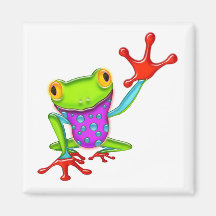 Waving Poison Dart Frog Refrigerator Magnet