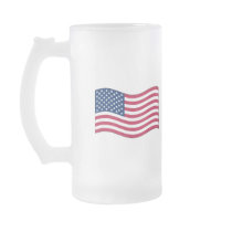 Waving USA Flag	Frosted Glass Mug