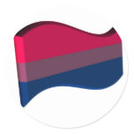 Wavy 3D Bisexual Pride Flag stickers