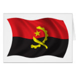 Wavy Angola Flag Greeting Card