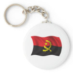 Wavy Angola Flag Keychains