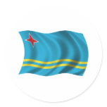 Wavy Aruba Flag Sticker