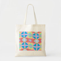 wavy chequered pattern tote bag