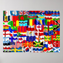 Wavy Flag Wallpaper Print