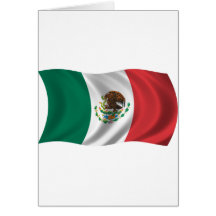 Wavy Mexico Flag Greeting Card