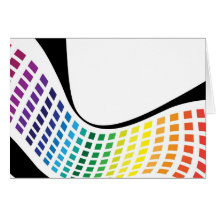Wavy Rainbow Squares Abstract Layout Card