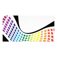 Wavy Rainbow Squares Abstract Layout Picture Card