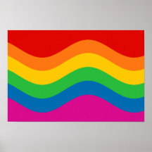 Wavy Rainbow Stripes Posters