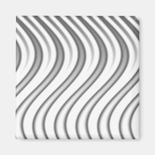 wavy silver flames pattern magnet