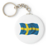 Wavy Sweden Flag keychains