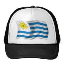 Wavy Uruguay Flag Mesh Hats