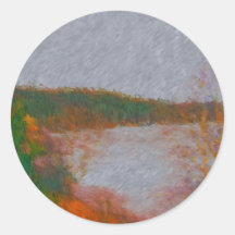 wawa waterfront painting by hart 2 round stickers