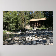 Wawona Covered Bridge in Yosemite National Park Print