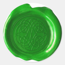 Wax Seal Monogram - Irish Green - Celtic - Sticker