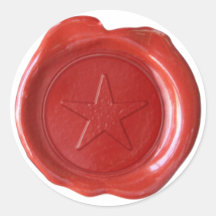 Wax Seal Monogram - Red - Custom Star - Stickers