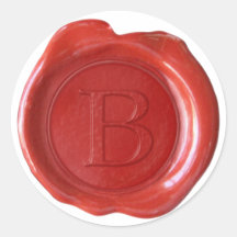 Wax Seal Monogram - Red - Serif B - Sticker
