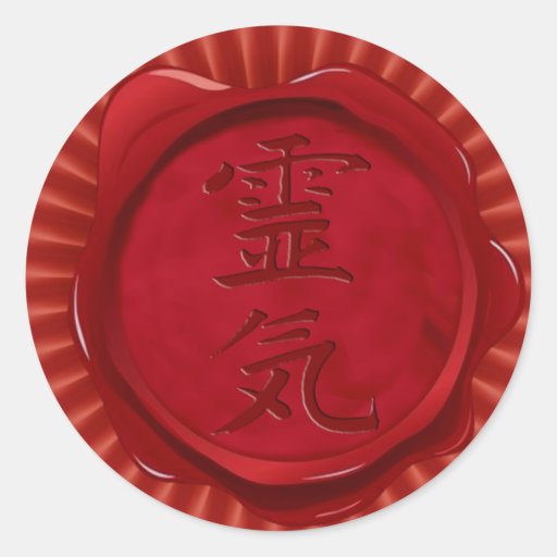 wax seal - REIKI | red flower Sticker
