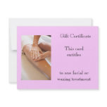 Waxing or Massage Gift Certificate invitations