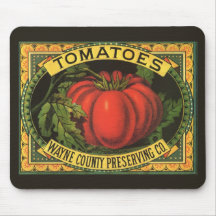 Wayne Co Tomatoes Vintage Fruit Crate Label Art Mouse Pads