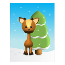 Wayne Deer in the Snow Post Cards