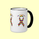 We Are All Equal Rainbow Pride Awareness Ribbon mugs