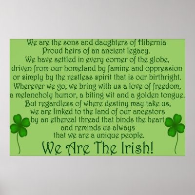 We Are the Irish! Poster Print by irishcountry