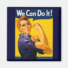 We Can Do It! Rosie the Riveter Vintage WW2 Fridge Magnets