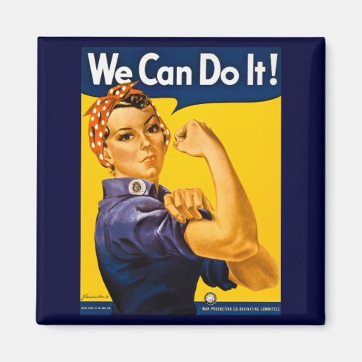 We Can Do It! Rosie the Riveter Vintage WW2 Fridge Magnets